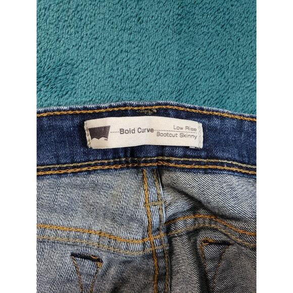 Levis Jeans Sz 11 Womens Blue Pants Stretch Bold Curve Low Rise Bootcut Skinny - Picture 3 of 14